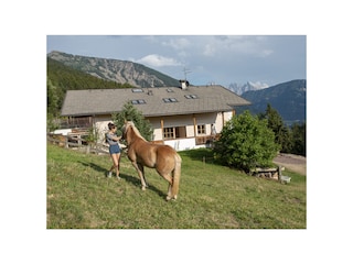 Funtnatschhof mit Blick auf Langkofel