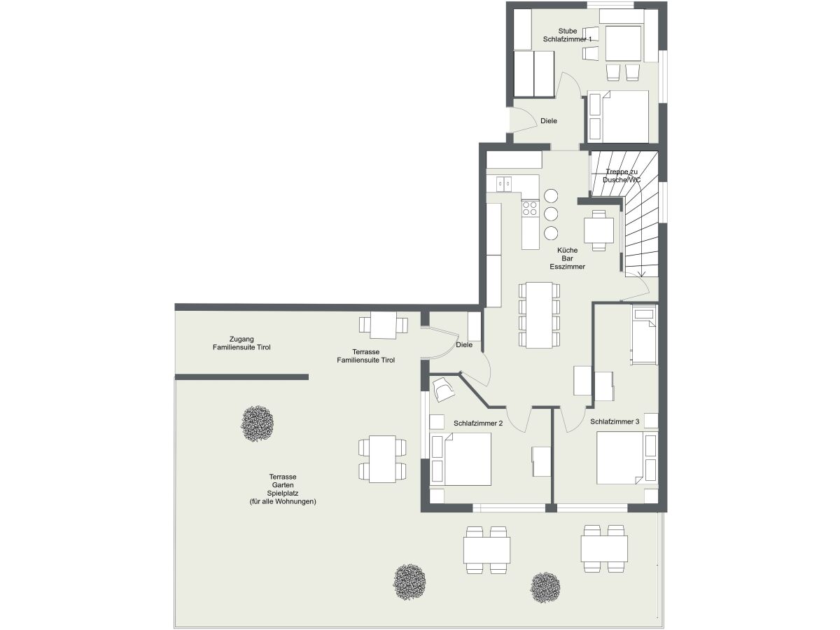 Familiensuite Tirol Plan EG