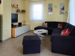 Wohnzimmer inklusive Holzofen