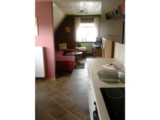 Küche/Essen /Wohnzimmer für 6 Pers. oben