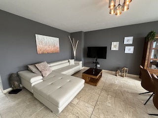 Leather couch for relaxing (with sleeping function)