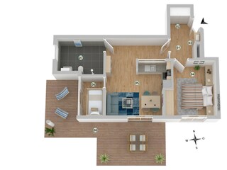 Appartement Wangerooge Plan d'étage 35