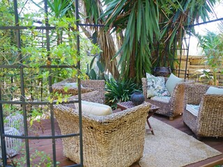 Cozy lounge area near the pool