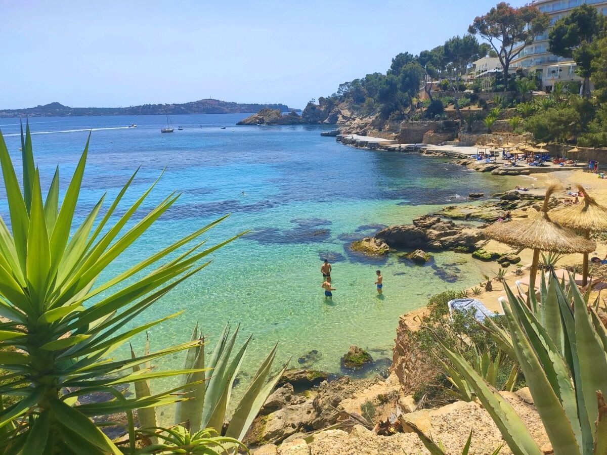 Die schöne Fels-Sandbucht in Cala Fornells