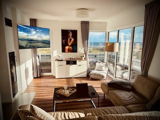 Wohnbereich mit Blick auf die Nordsee