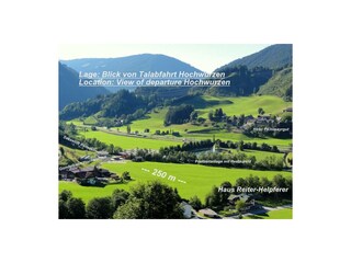 Lageplan: Blick von Talabfahrt Hochwurzen