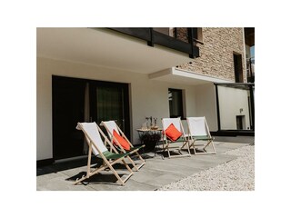 Terrasse 4 Liegestühle