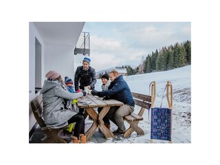Terrasse direkt an der Piste