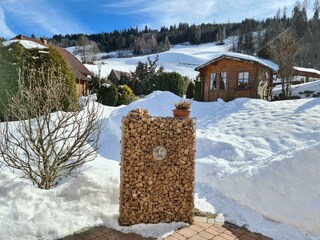 Blick von der Terrasse im Winter