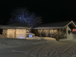 Außenbar + Laube im Winter