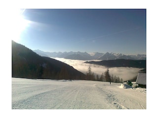 Die Piste direkt vor dem Haus....
