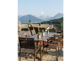 Das Hochkönig Terrasse mit Ausblick