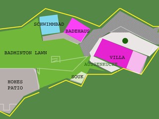 Stellen Sie in 2000 qm Garten in alten Wäldern ein.