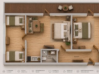 Nr 8 Appartements Alpenland - Couch ausgezogen