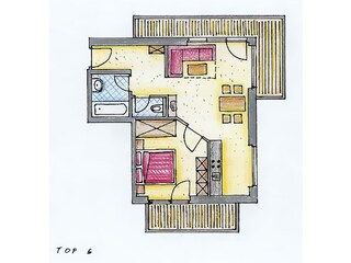 Grundriss - Ferienwohnung Top 6