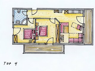 Grundriss - Ferienwohnung Top 4
