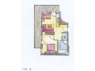 Grundriss - Ferienwohnung Top 8