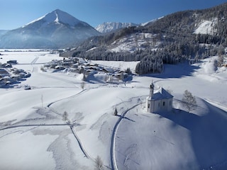 Annakircherl von oben im Winter