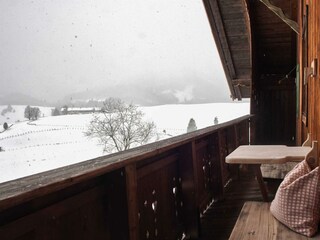 winterlicher Ausblick in der Ferienwohnung