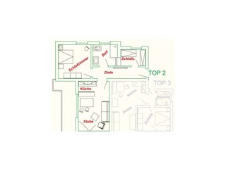 Grundriss - Ferienwohnung Top 2