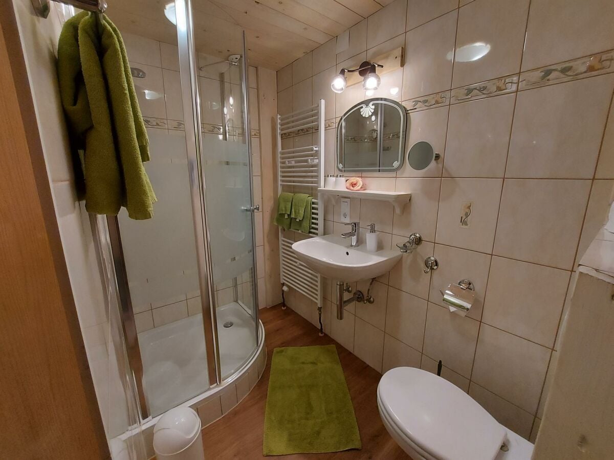 Badezimmer der Ferienwohnung  " GUFFERTBLICK "