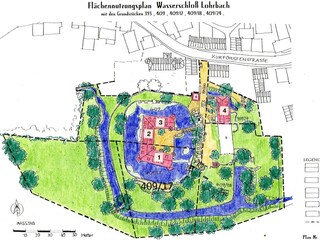 Lageplan des Wasserschlosses mit Schlosspark