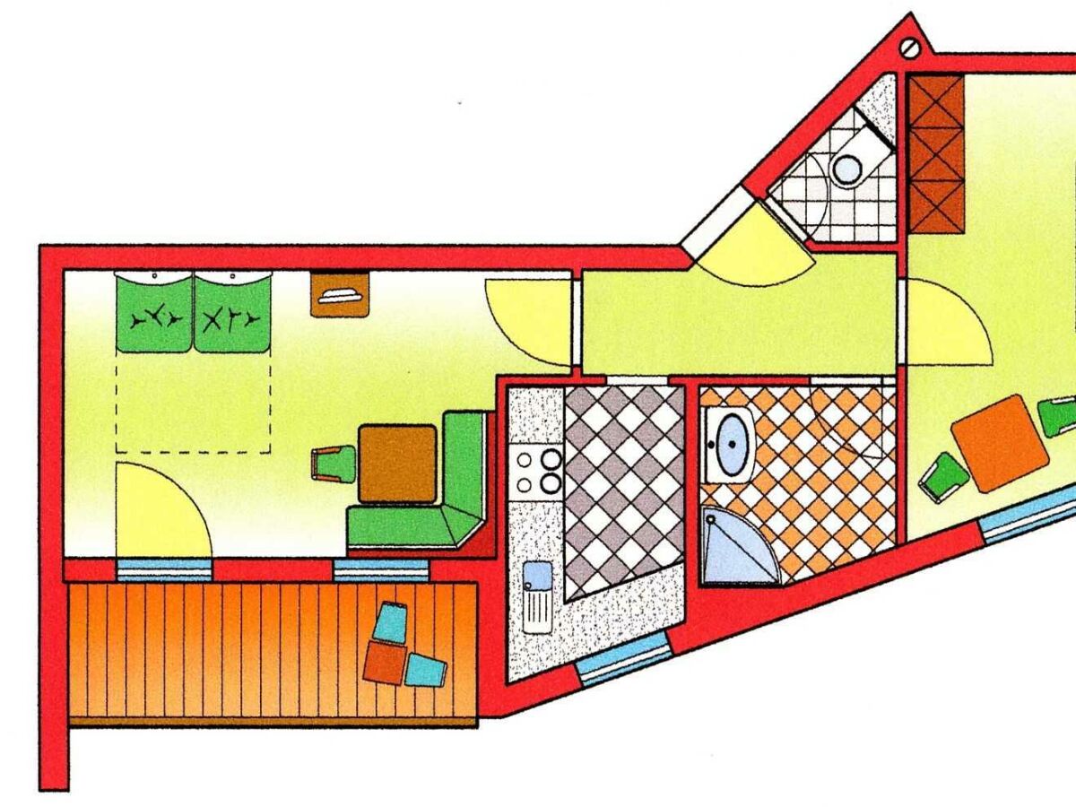 Grundriss - Enzian Standard Appartement