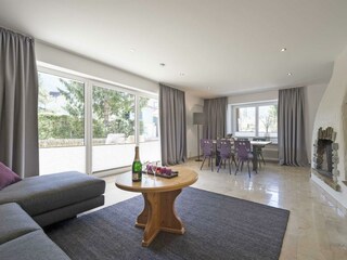 Wohnzimmer und offener Kamin - App. Mondschein