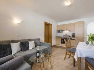 Blick auf Küchenzeile im Appartement Tristenau