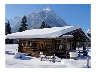 unsere Hütte am Eingang zum Naturpark Karwendel