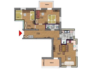 Barrierefreies Appartement - Grundriss