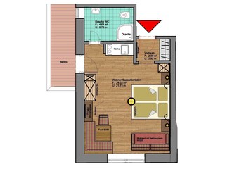 1-Zimmer-Appartement - Grundriss