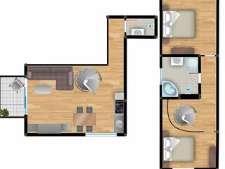 Vakantieappartement Balmer See Grondplan 12