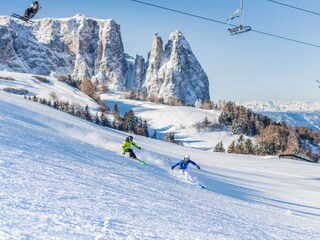 Skifahren auf der Seiser Alm