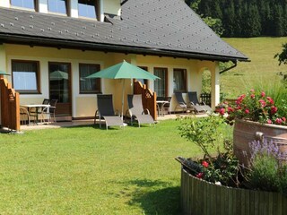 Terrasse der Ferienwohnungen