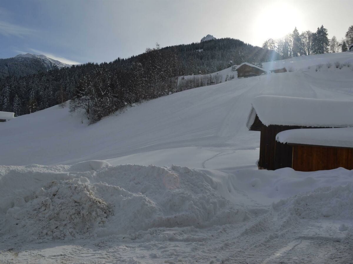 Skiabfahrt bis zum Haus