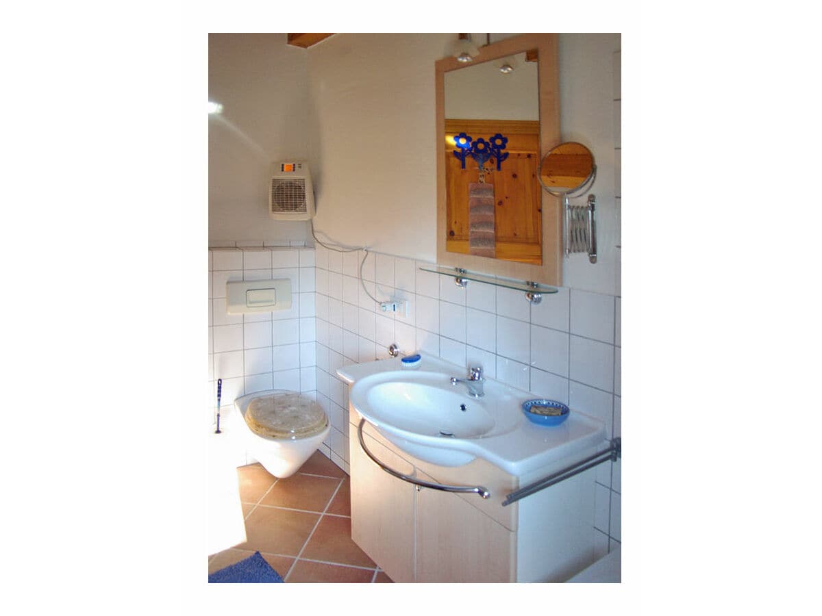 Badezimmer mit Toilette, Dusche/Badewanne, Waschbecken