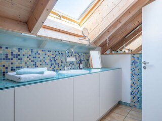 Bathroom with spacious shelves