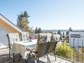 Large balcony with lake view