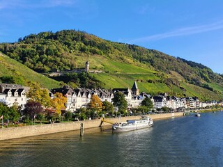 Panorama der Altstadt Zell mit Schiffsanleger