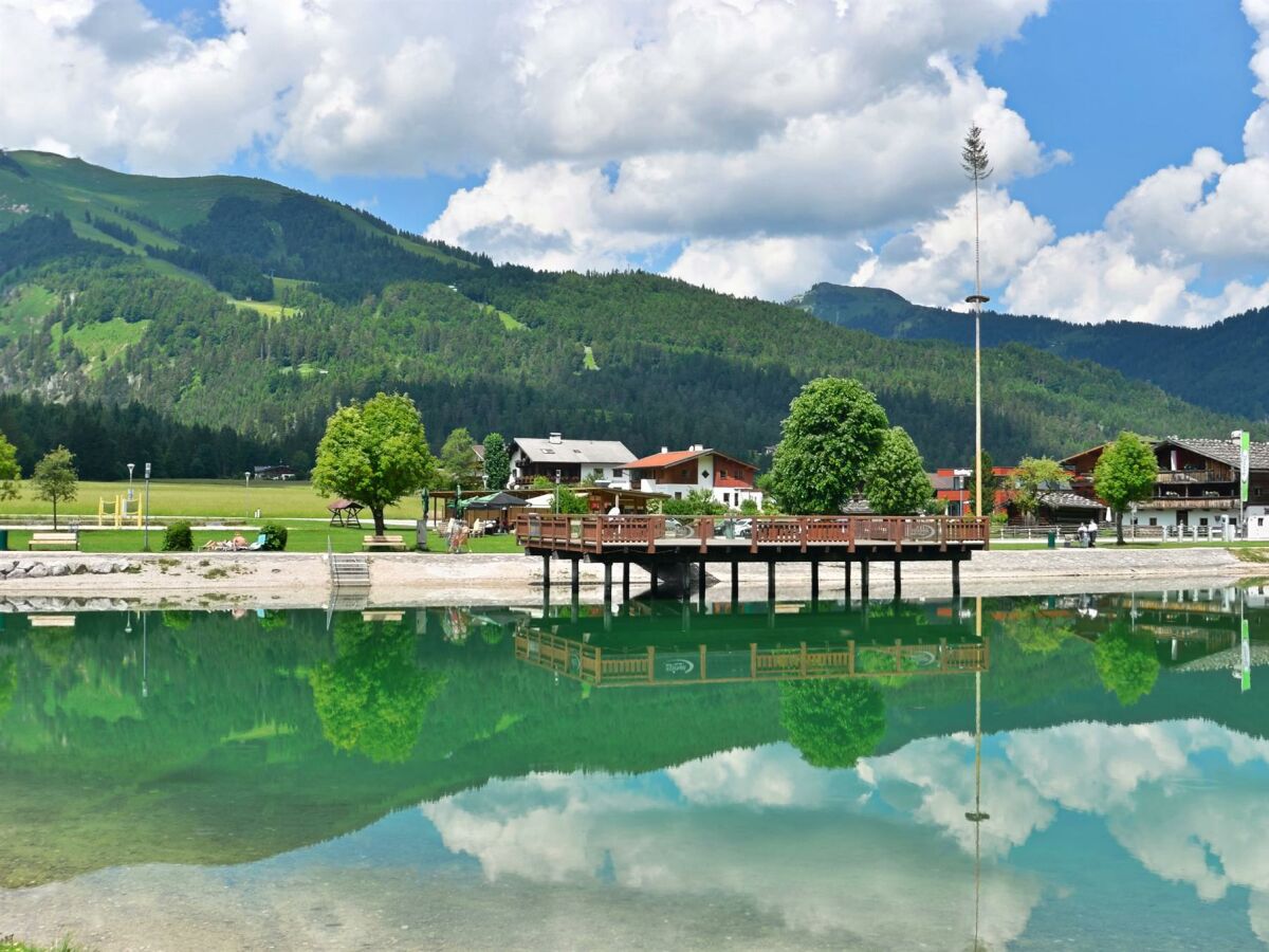 Blick vom Badestrand zur Ferienwohnung