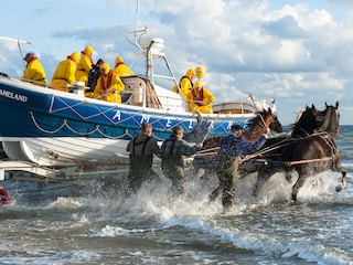 Rettungsboot mit Pferden