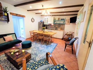 Living room and the kitchen