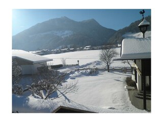 Aussicht vom Balkon im Winter