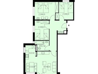 Grundriss 3 Zimmerferienwohnung