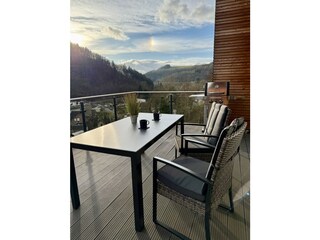 Evening atmosphere on the balcony