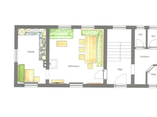 Alpenvereinshaus Pruggern Grundriss EG