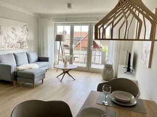 Blick zum Balkon