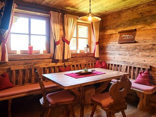 Essbereich Kuschelhütte Brandalm Ramsau