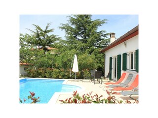 Main terrace with pool and equipment